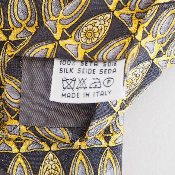 Valentino Cravatte Necktie 100% Silk Gold Tie Handmade in Italy - Picture 4 of 9